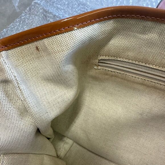 Auth Gucci Beige Brown GG Canvas Jolicouer Tote Bag Tan Patent Trim Sherry Line - Picture 16 of 16
